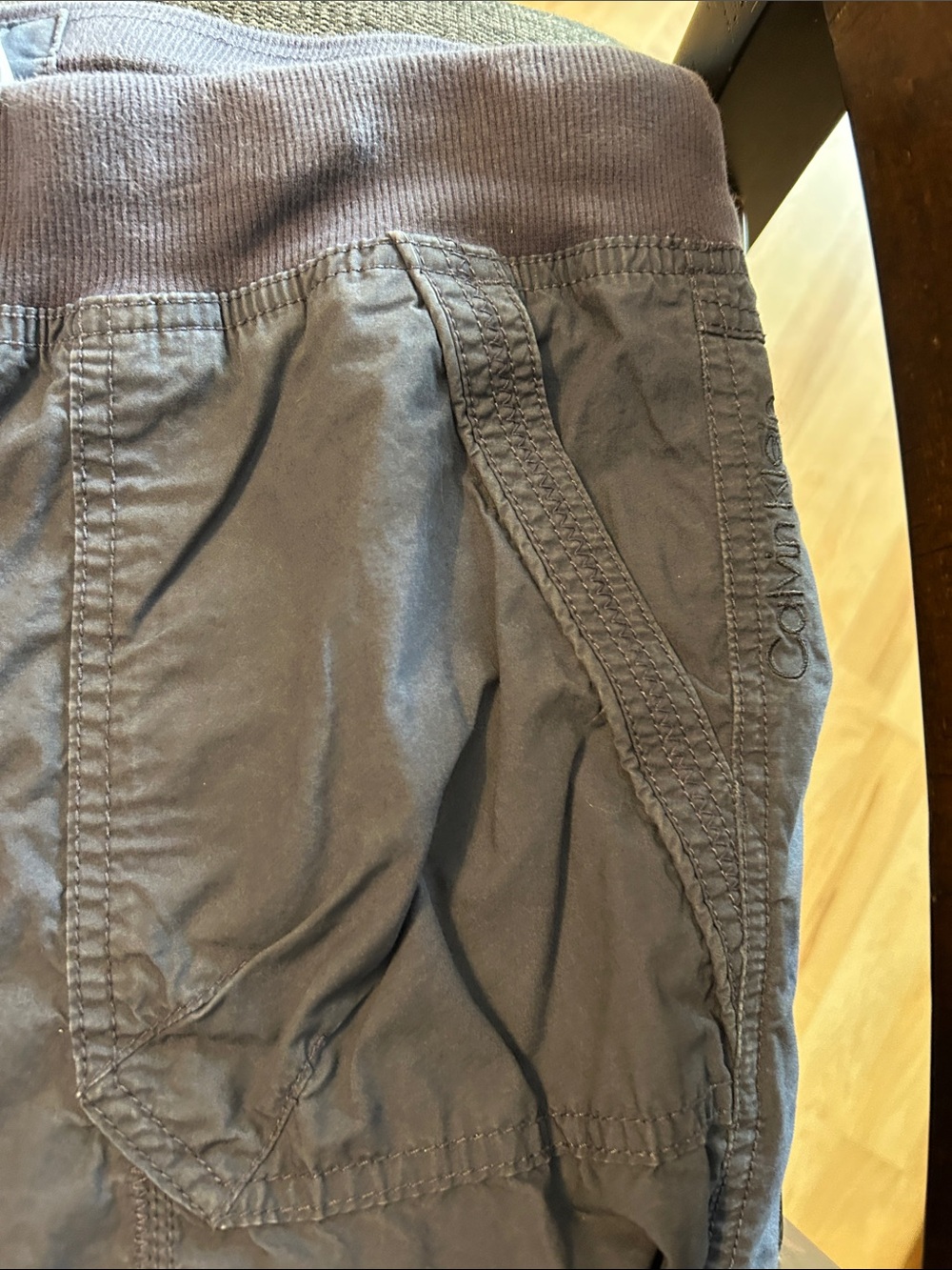 Calvin Klein Navy Blue Women's Drawstring Cargo Capri Pants - Picture 3 of 6